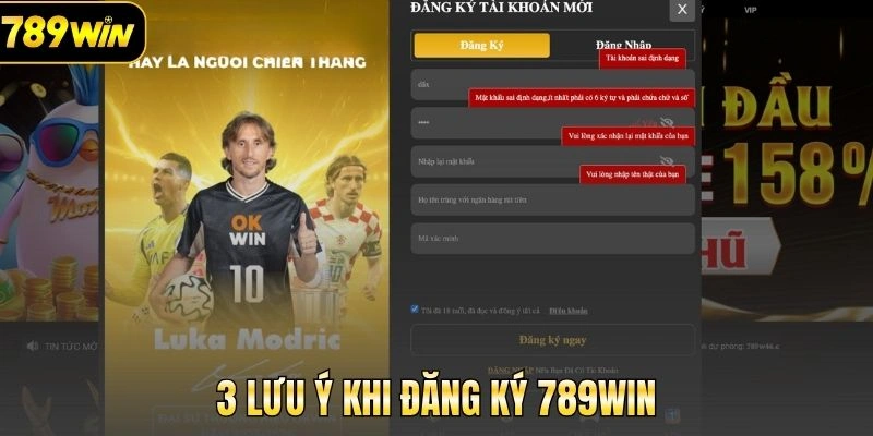 3 lưu ý khi đăng ký 789Win