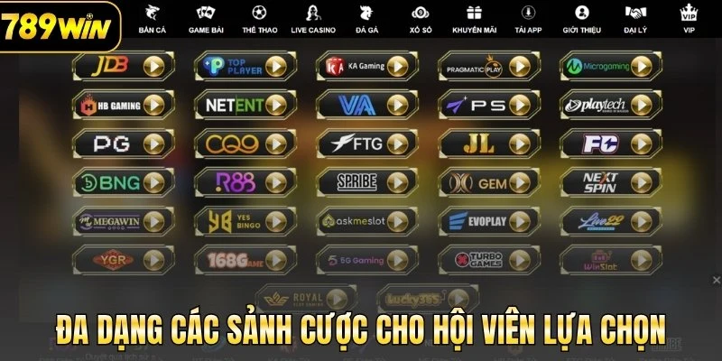 Đa dạng các sảnh cược cho hội viên lựa chọn